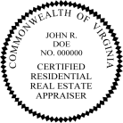 Virginia Certified General Real Estate Appraiser Seal